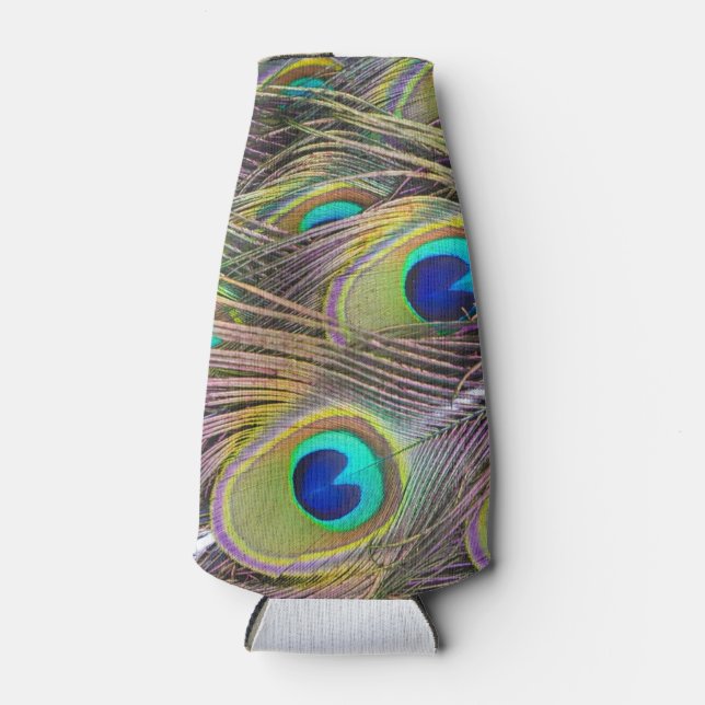 Peacock Feathers Bottle Cooler (Front)