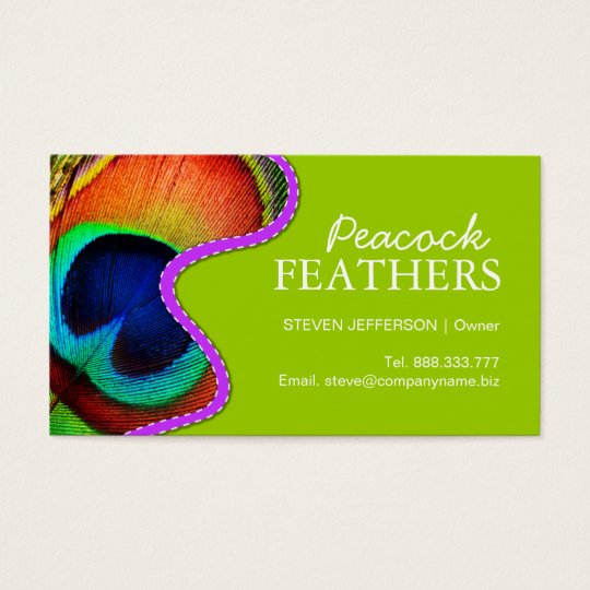 Peacock Feathers Business Cards