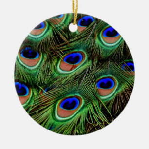 Peacock Feathers Ceramic Tree Decoration