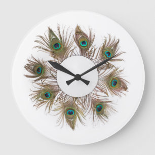 Peacock Feathers Clock