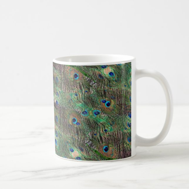 Peacock feathers coffee mug (Right)