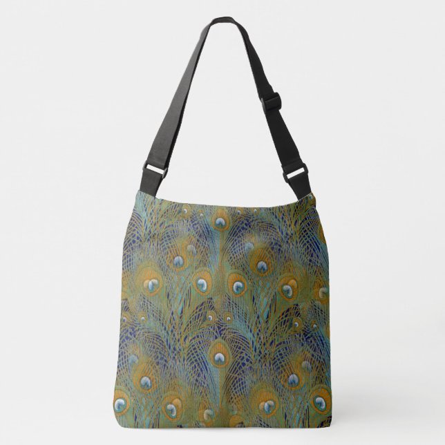 Peacock Feathers Coordinates Crossbody Bag (Front)