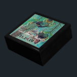 Peacock Feathers Damask Wedding Anniversary Gift Box<br><div class="desc">Wedding Black Lacquer Keepsake Custom Designer Personalised Jewellery Box or Memory Box Elegant Unique Wedding Anniversary  Christmas Gifts or Valentines Day Gifts</div>