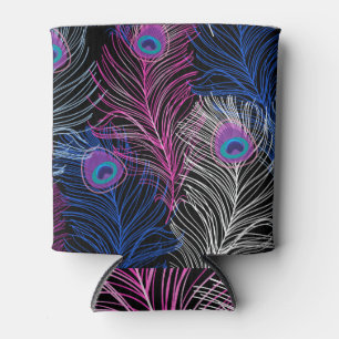 Peacock Feathers Dark: Gorgeous Vintage Design Can Cooler