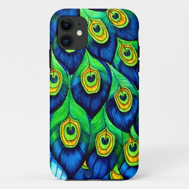 Peacock Feathers Design Case-Mate iPhone Case (Back)