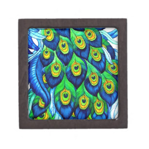 Peacock Feathers Design Gift Box