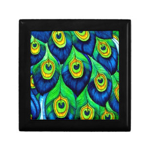 Peacock Feathers Design Gift Box