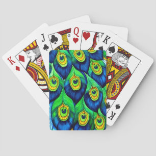 Peacock Feathers Design Playing Cards