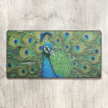 Peacock Feathers Desk Mat<br><div class="desc">This gorgeous design is a digital image of a work of fibre art,  up close you can see the quilting and embroidery stitches. It would make a wonderful gift for someone who loves peacocks. Alternatively,  you could order some to sell in your gift shop.</div>