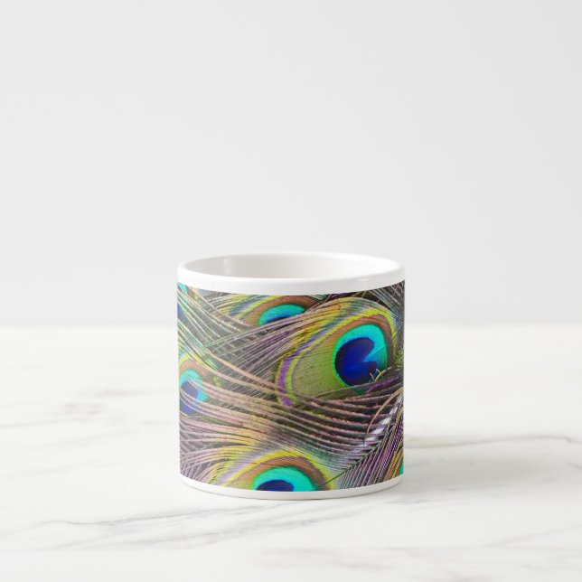 Peacock Feathers Espresso Cup (Front)