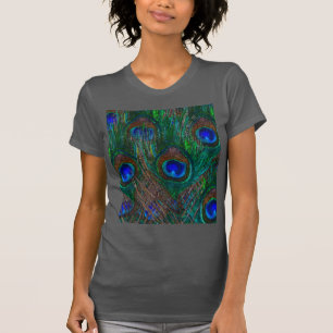 Peacock Feathers Etching Style T-Shirt