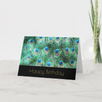 Peacock Feathers Exotic Wild Watercolor Birthday