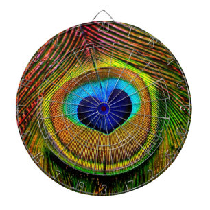 Peacock Feathers Eye of Love Dartboard