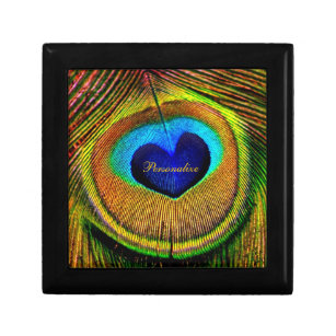 Peacock Feathers Eye of Love With Name Gift Box