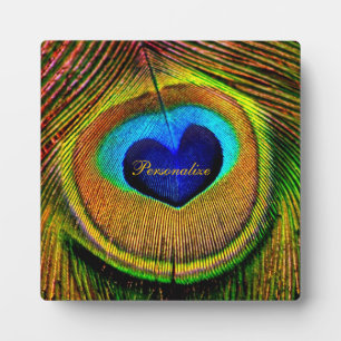 Peacock Feathers Eye of Love With Name Plaque