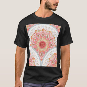 Peacock Feathers, Floral Round Ornament. T-Shirt