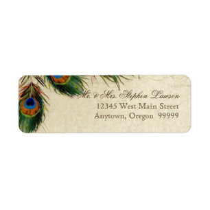 Peacock & Feathers Formal Wedding Matching Address