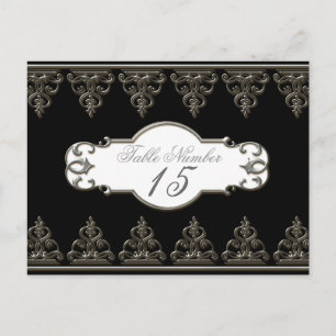 Peacock & Feathers Formal Wedding Table Numbers Postcard
