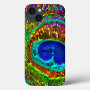 Peacock Feathers Glass Art 1 iPad Case