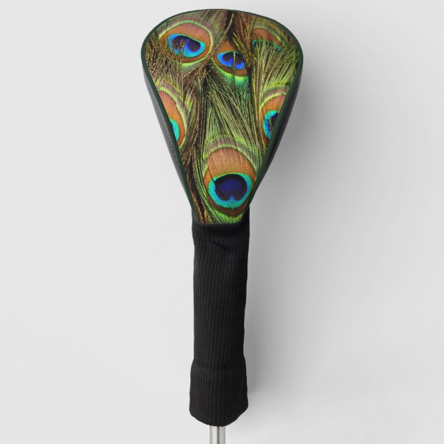 Peacock Feathers Golf Head Cover (Front)