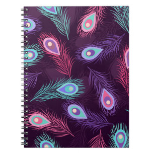 Peacock Feathers: Hand Drawn Vintage. Notebook