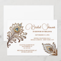 Peacock feathers henna inspired Indian bridal