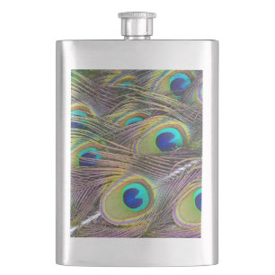 Peacock Feathers Hip Flask