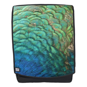 Peacock Feathers I Colourful Abstract Nature Desig Backpack