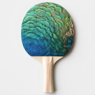 Peacock Feathers I Colourful Abstract Nature Desig Ping Pong Paddle
