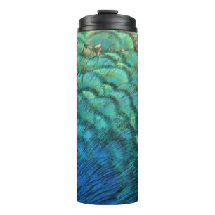 Peacock Feathers I Colourful Abstract Nature Desig Thermal Tumbler