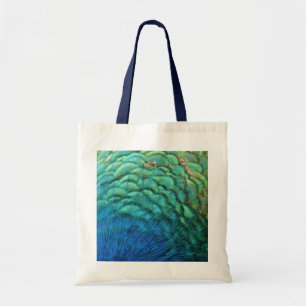 Peacock Feathers I Colourful Abstract Nature Desig Tote Bag