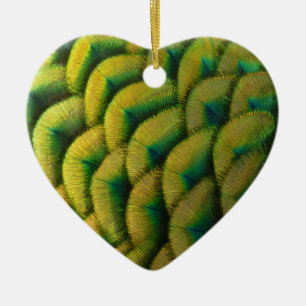 Peacock Feathers II Colourful Nature Ceramic Tree Decoration