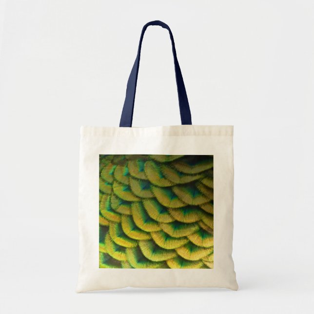 Peacock Feathers II Colourful Nature Tote Bag (Front)