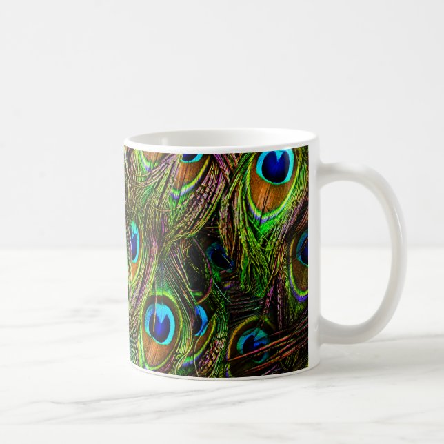 Peacock Feathers Invasion Coffee Mug (Right)