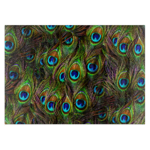 Peacock Feathers Invasion Cutting Board