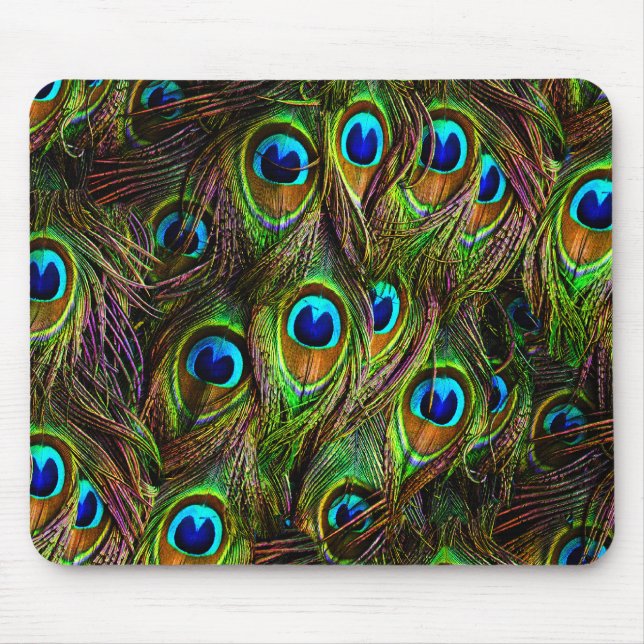 Peacock Feathers Invasion Mouse Mat (Front)