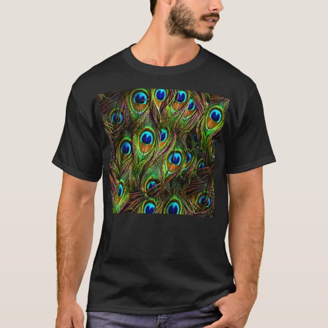 Peacock Feathers Invasion T-Shirt (Front)
