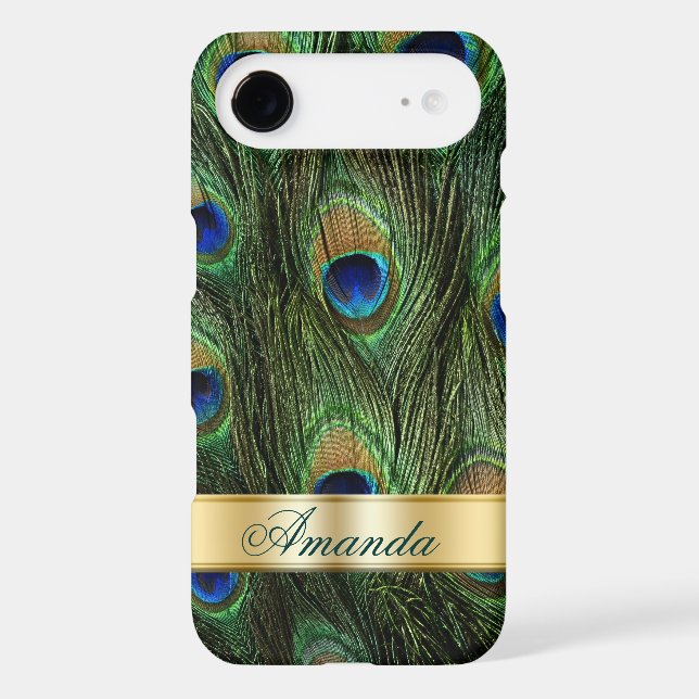 Peacock Feathers iPhone 6 Plus Monogram Case (Back)