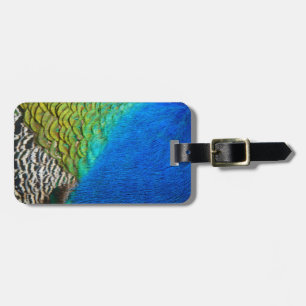 Peacock Feathers IV Colourful Abstract Nature Luggage Tag