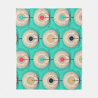 Peacock Feathers: Ivory Blue Fantasy. Fleece Blanket