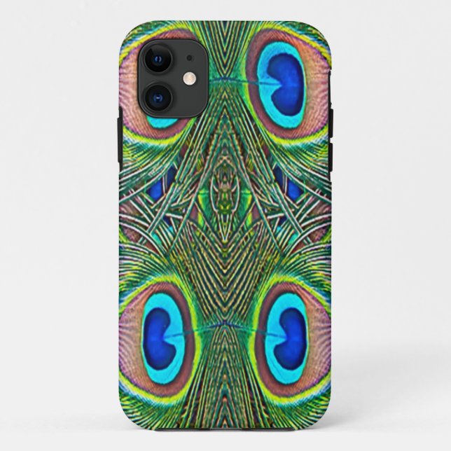 Peacock Feathers Kaleidoscope Print Case-Mate iPhone Case (Back)