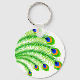 Peacock Feathers Key Ring