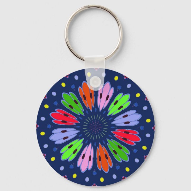 Peacock Feathers Key Ring (Front)