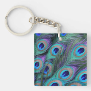 Peacock Feathers Key Ring