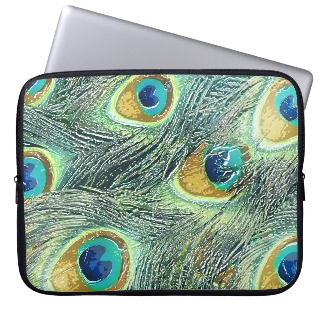 PEACOCK FEATHERS Laptop Sleeve (Front)