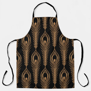 Peacock Feathers, Luxury Oriental Pattern. Apron