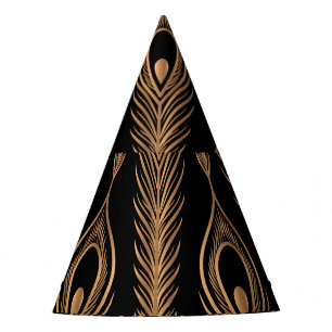 Peacock Feathers, Luxury Oriental Pattern. Party Hat