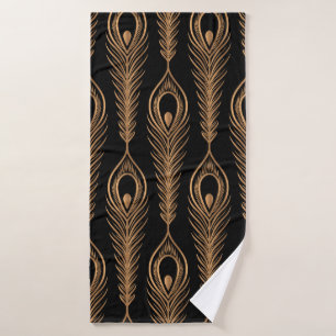 Peacock feathers luxury pattern seamless. Oriental Bath Towel