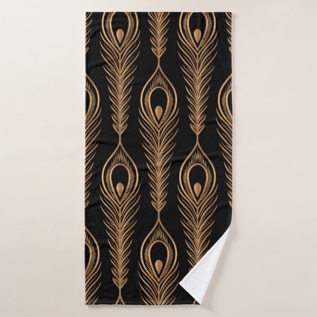 Peacock feathers luxury pattern seamless. Oriental Bath Towel (Bath Towel)