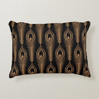 Peacock feathers luxury pattern seamless. Oriental Decorative Cushion